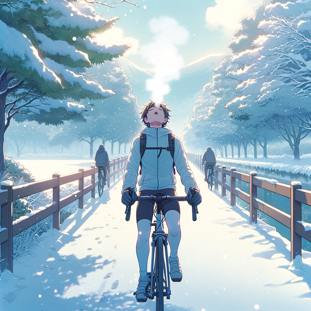 冬のサイクリング